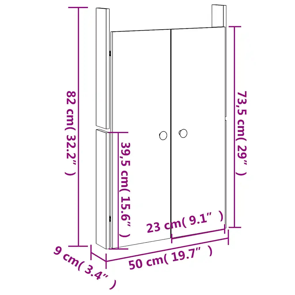 Ante da Cucina da Esterno MEPPEL 2 pz Nere 50x9x82cm Legno Massello di Pino CFW8230734
