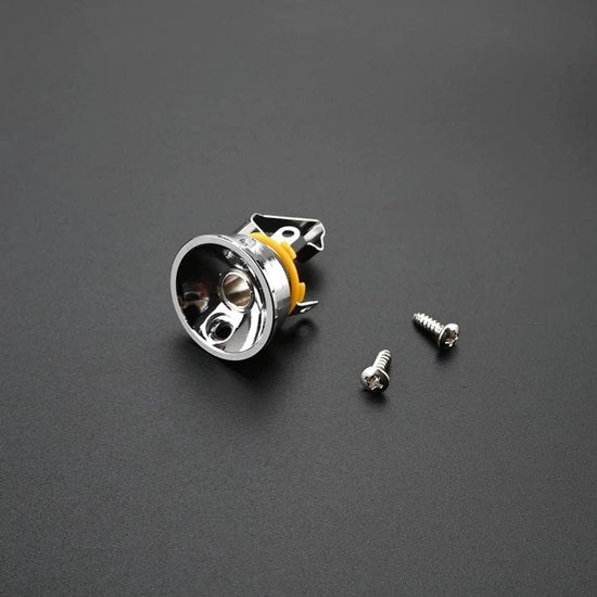 Piastra di Connessione Elettrica per Chitarra | 6,35mm 1/4" Cromo per Tele | Piastra di Uscita Jack con Viti