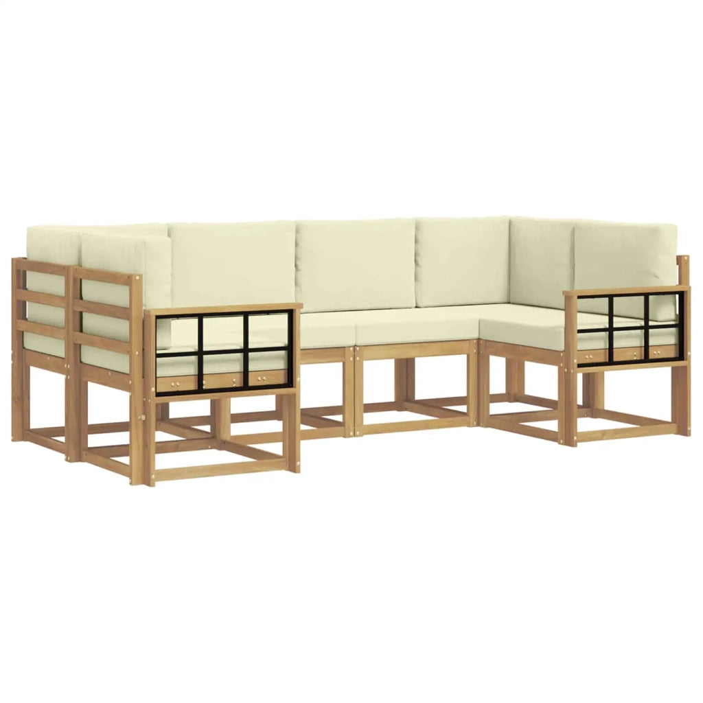Set di divani da esterno con cuscino 6 pcs Bianco e Crema 3388129