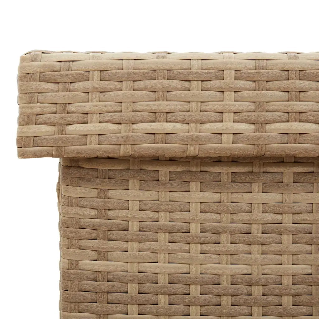 Contenitore da Giardino con Ruote Beige Misto Polyrattan 4103829