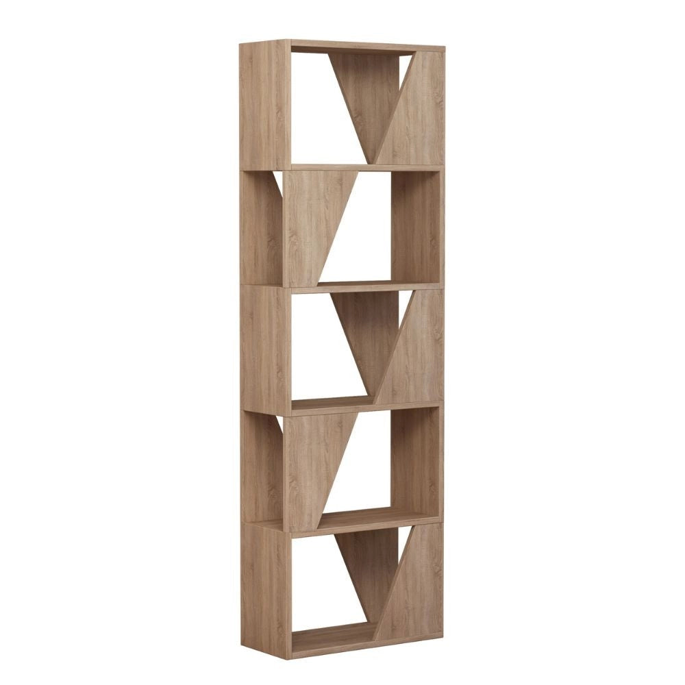 Libreria 5 Ripiani 54x24x168 cm in MDF Frame Rovere