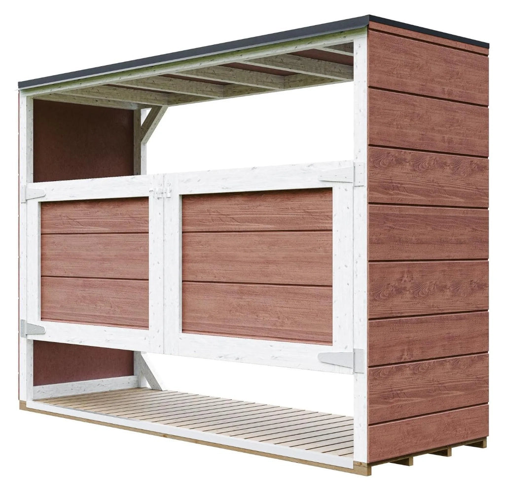 Casetta da giardino per bidoni spazzatura 3x240L - Timbela M982A-REDWOOD RED