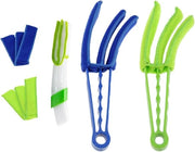 Kit di pulizia 2 in 1 per tende e veneziane con doppia spazzola e sacchetti di riserva - strumento per pulizia di polvere - strumento di pulizia per aria condizionata auto