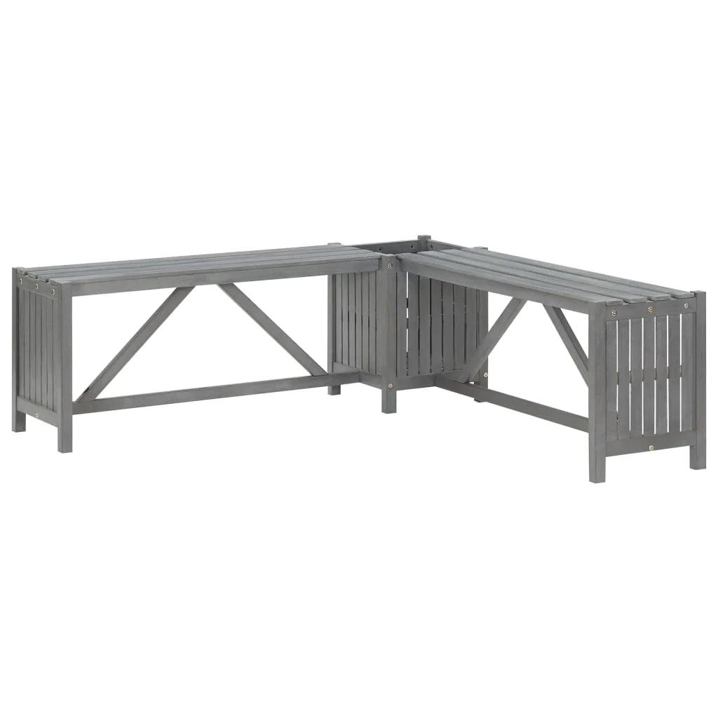 Panca da giardino mobili da esterno per patio angolo da giardino terrazza e fioriera 117 cm legno di acacia grigio 02_0011129