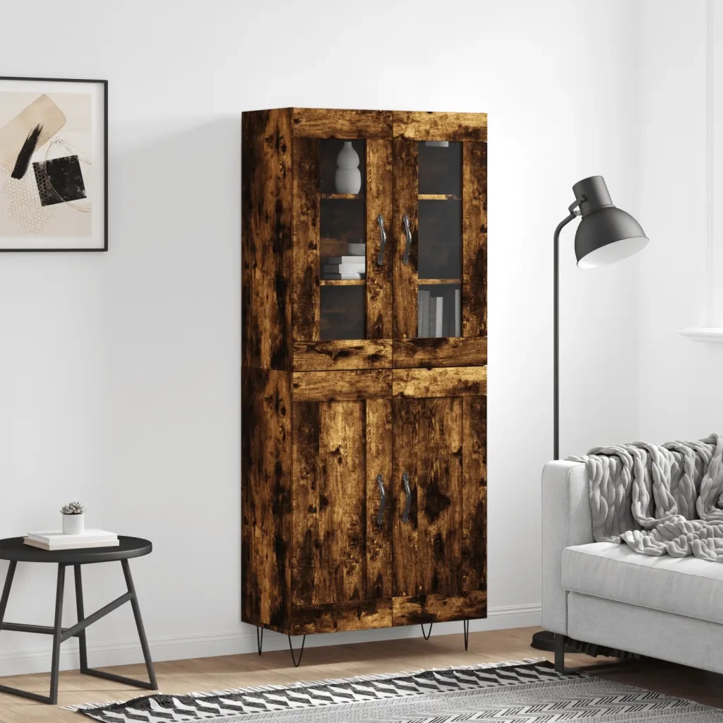 vidaXL Credenza Rovere Fumo  69,5x34x180 cm in Legno Multistrato