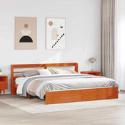 Struttura del letto con testiera-Giroletto Marrone cerato 200 x 200 cm