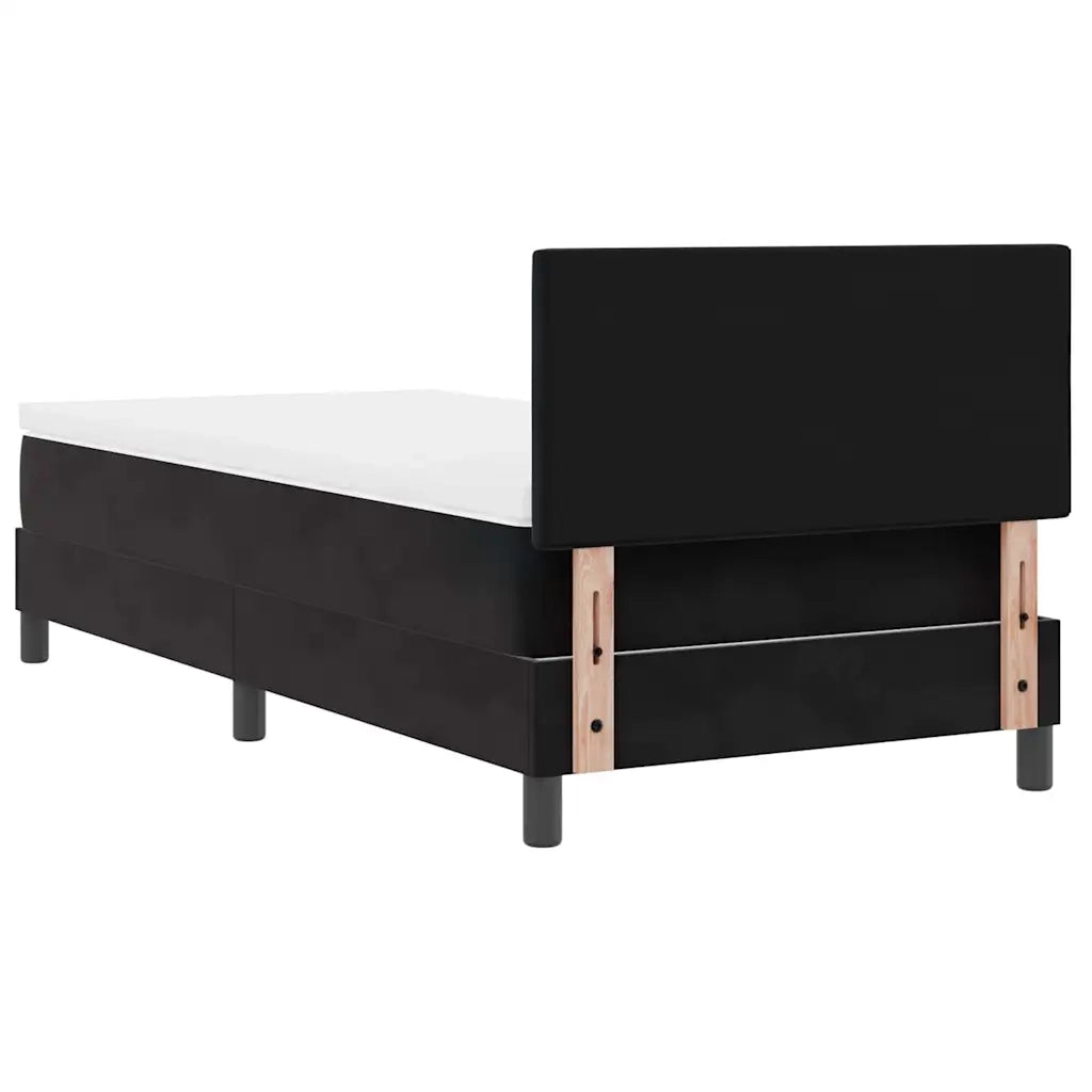 Letto a Sorgente LED con materasso Nero 90 x 190 cm Velluto 3342622