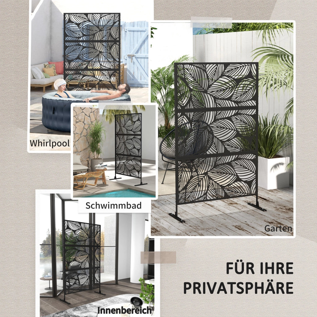 Schiermatura Sichtschutz per Giardino ¨C zephmum ¨C Nero, Metall, 122x45x198 cm