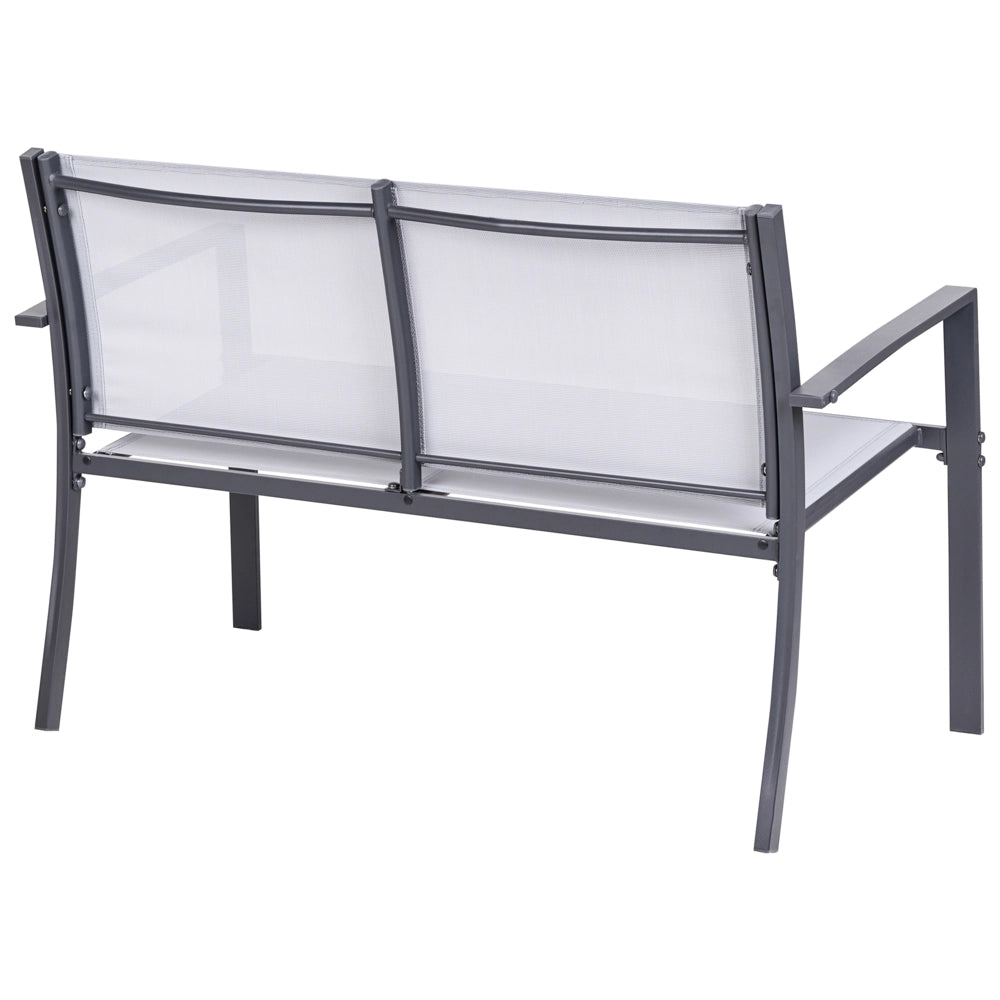 Set da giardino grigio Set da salotto in acciaio 4 posti con tavolo Stile industriale moderno Giardino Patio Balcone