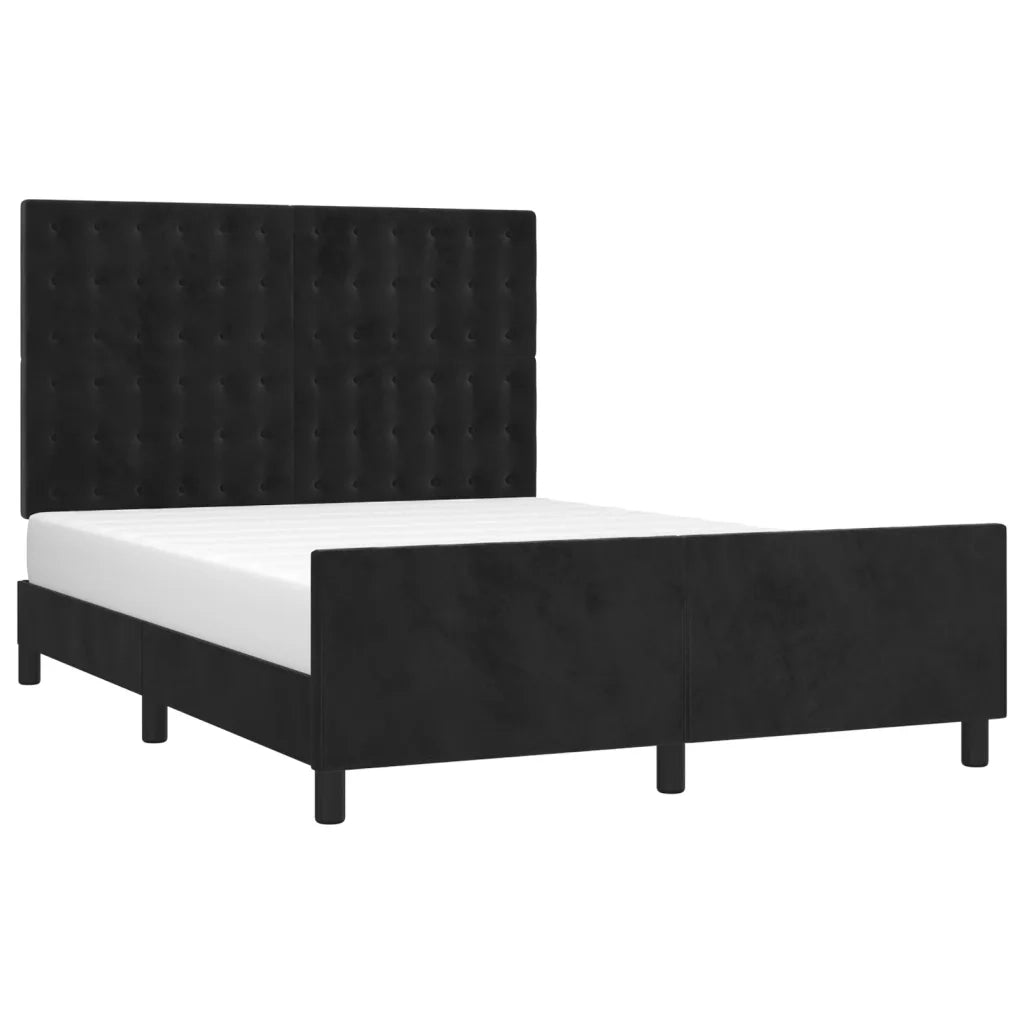 Giroletto senza Materasso Nero 140x190 cm in Velluto 3125997