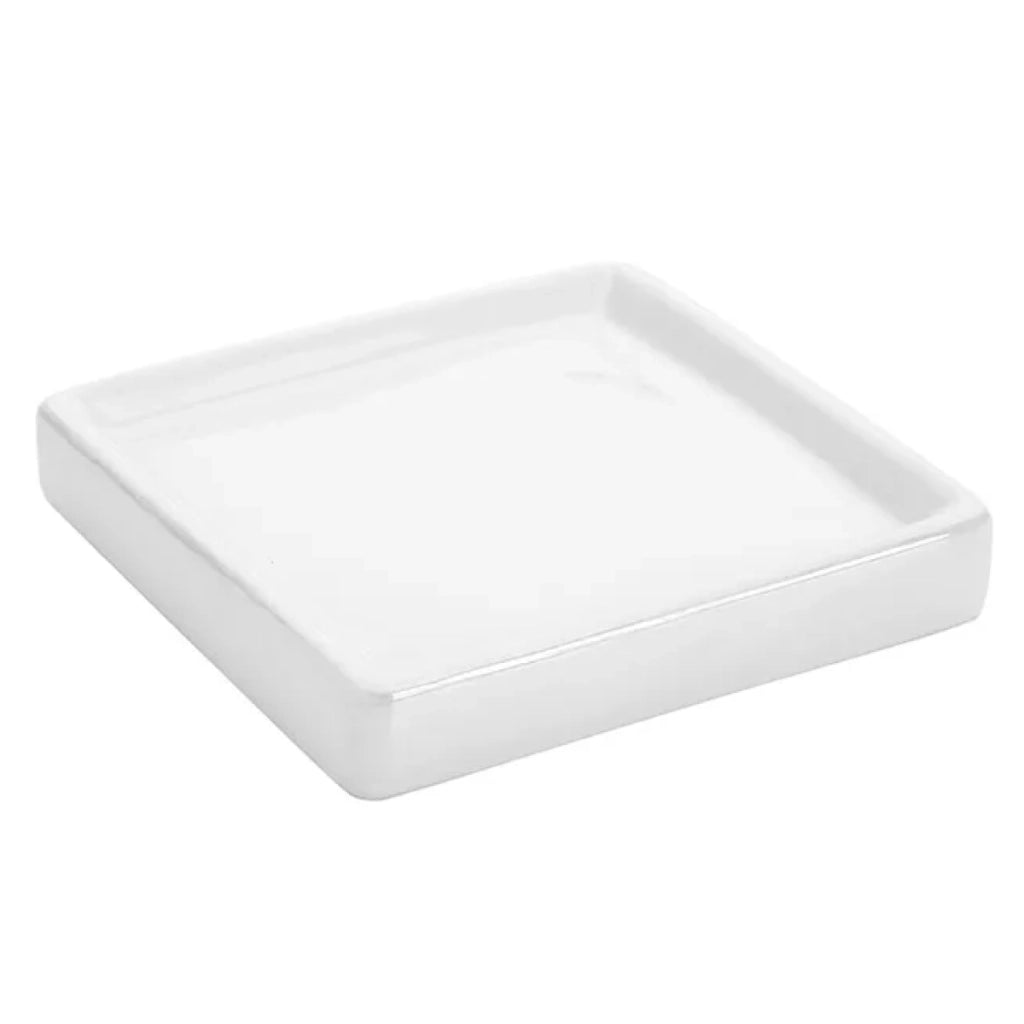 PORTA SAPONE DA APPOGGIO IN CERAMICA BIANCA MODELLO CUBA - DIM. CM(LXPXH):12X12X2  BIANCO  - FRI