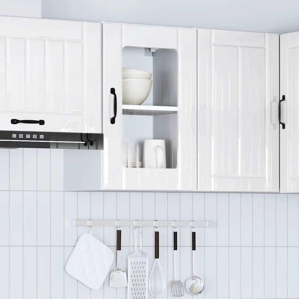 Pensile da Cucina con Porta in Vetro Lucca Bianco Lucido