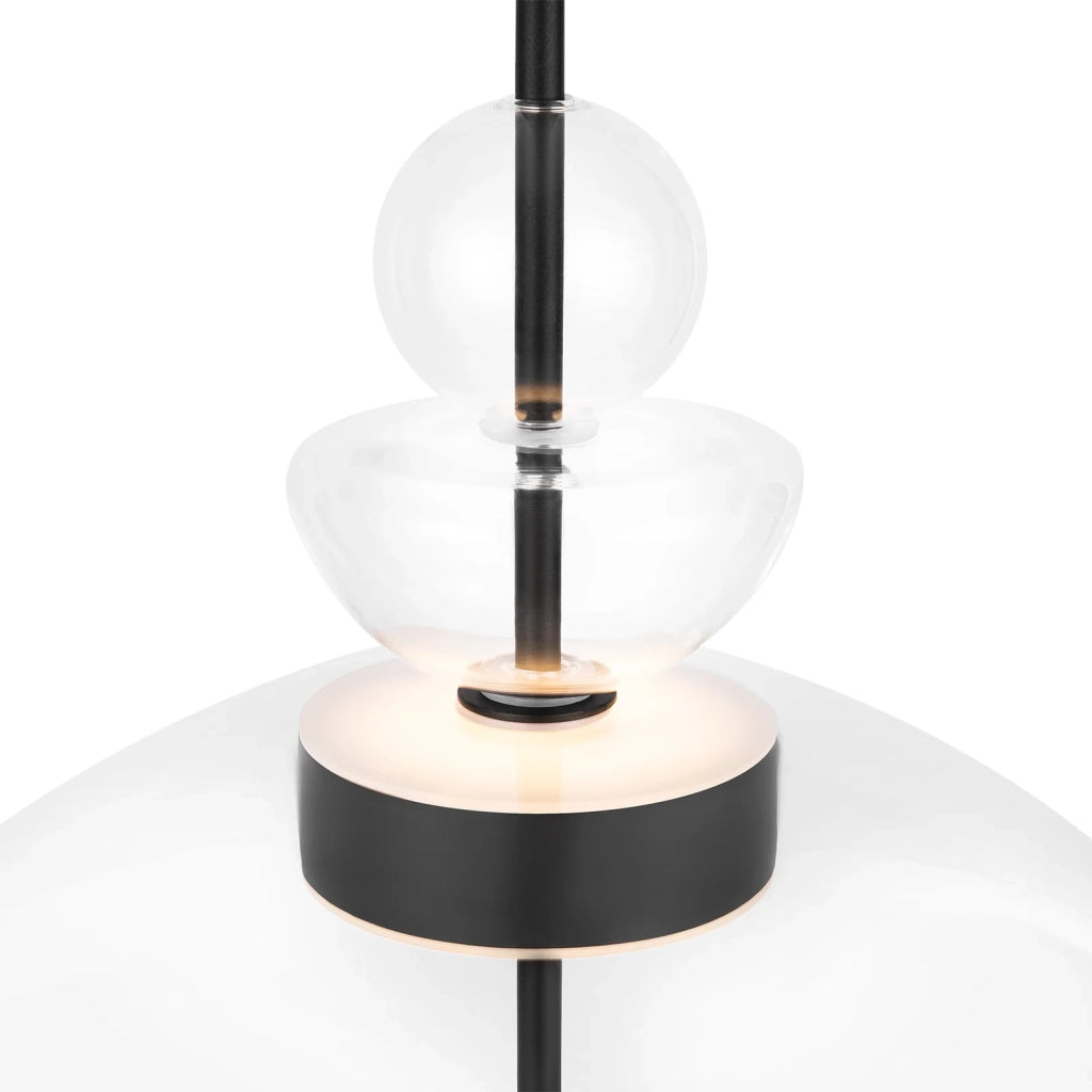 Maytoni Lampadario moderno Bangkok 1 luce LED integrato nero metallo trasparente vetro