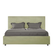 Letto imbottito Matrimoniale francese 140x200 cm Mika - Senza rete,Microfibra,Tè verde