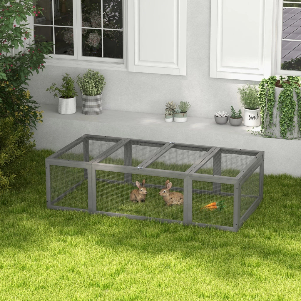 Recinto per Animali Domestici Pawhut ¨C zephmum ¨C Legno di Abete Grigio
