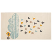 Tappeto per aree multicolore con stampa di nuvole 80 x 150 cm, a pelo basso, per la stanza dei bambini.
