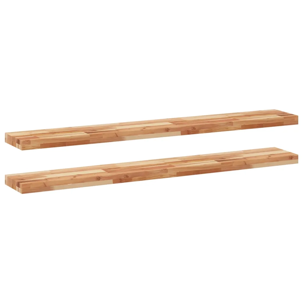 vidaXL Mensole da Parete 2 pz 120x20x4 cm Legno Acacia Rifinito a Olio