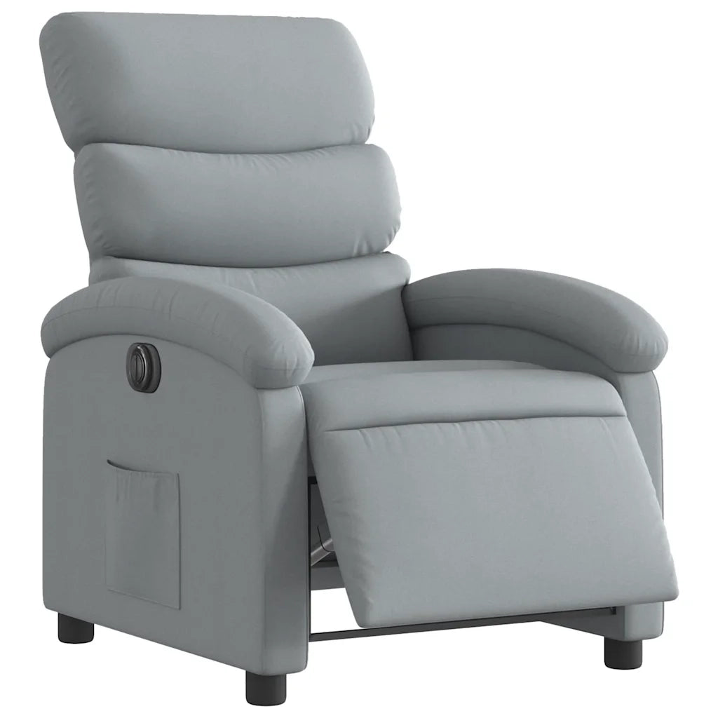 Poltrona | Sedia Relax Elettrica Reclinabile Grigio Chiaro in Tessuto