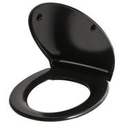 Sedile per wc Duroplast nero 45 x 37 cm Distanza tra i fori 16 cm Chiusura morbida a sgancio rapido Stile minimalista wc bagno