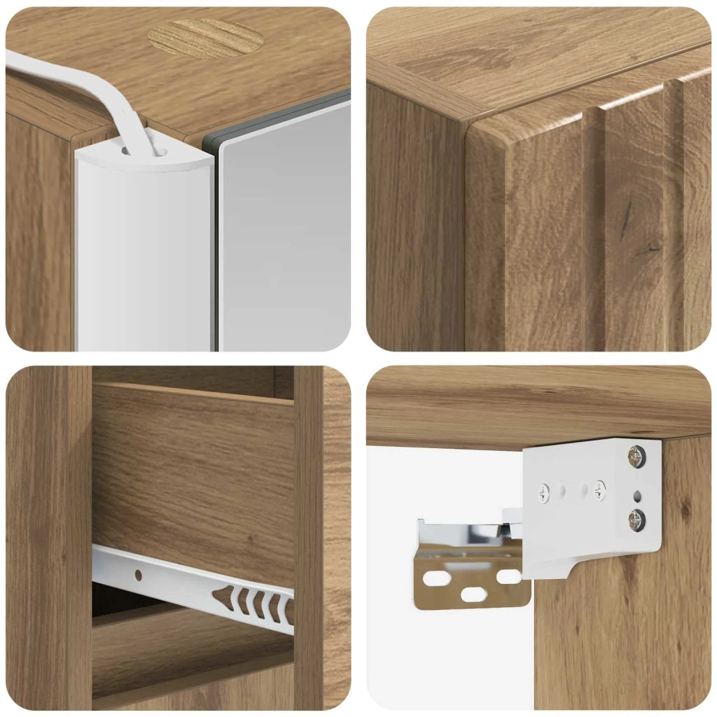 Set di mobili per il bagno 4 pcs Rovere Artigianale 3407478