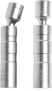 Socket rotante magnetico 14MM e 16MM, connessione universale 3/8 pollici drive, accessori per socket rotante 360 gradi, attrezzi di disassemblaggio a 12 punte sottili (14MM/16MM, 2 pezzi)
