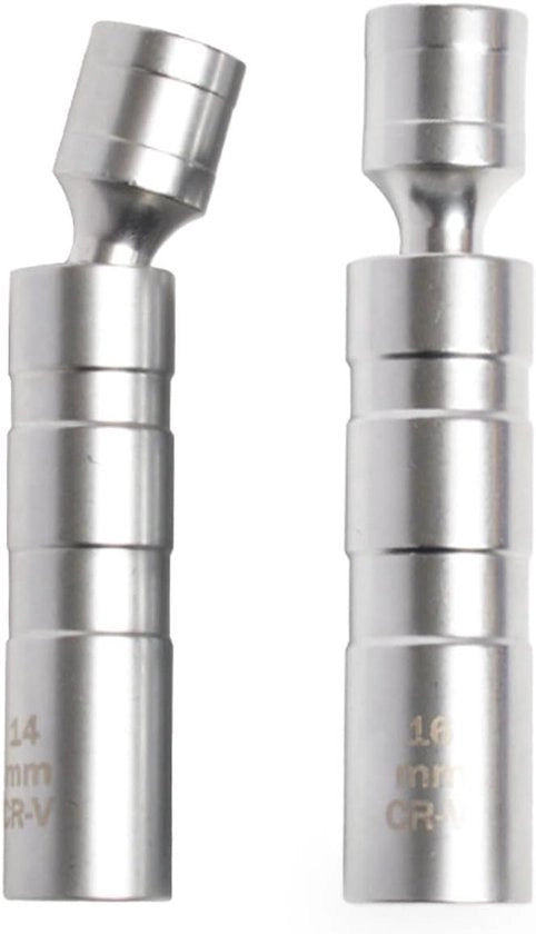 Socket rotante magnetico 14MM e 16MM, connessione universale 3/8 pollici drive, accessori per socket rotante 360 gradi, attrezzi di disassemblaggio a 12 punte sottili (14MM/16MM, 2 pezzi)