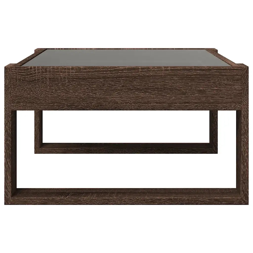 Tavolino da Salotto con LED Infinity Rovere Marrone 70x53x30 cm