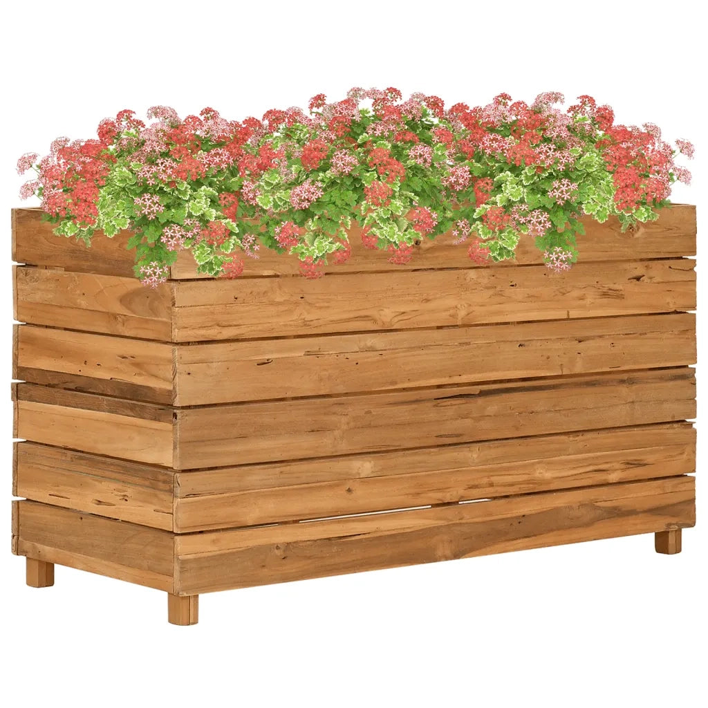 Letto Rialzato 100x40x55 cm Legno di Teak di Recupero e Acciaio