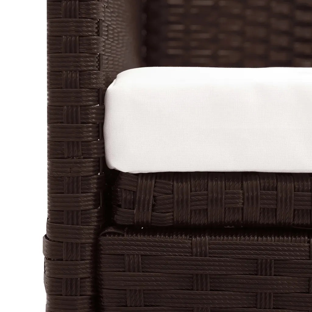 Divano da Giardino con Tettoia in Polyrattan Marrone 49394