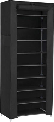 Sistema di conservazione per scarpe con 10 livelli, 160 x 58 x 28 cm, per circa 27 pair di scarpe, grande, nero