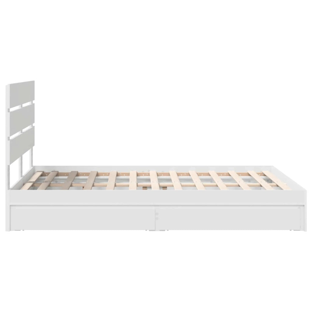 Letto con Contenitore Bianco 140 x 190 cm Legno multistrato