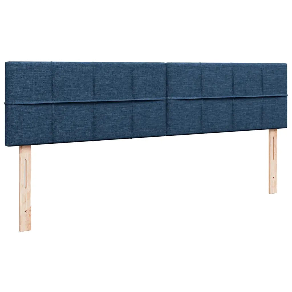 Struttura Letto Pouf con Materasso Blu 160x200 cm in Tessuto 3311476