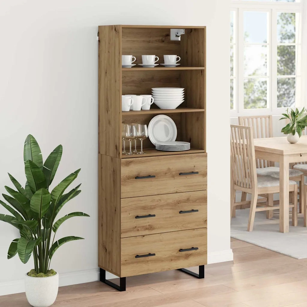 Credenza 2 pcs Rovere artigianale Legno multistrato 3415900