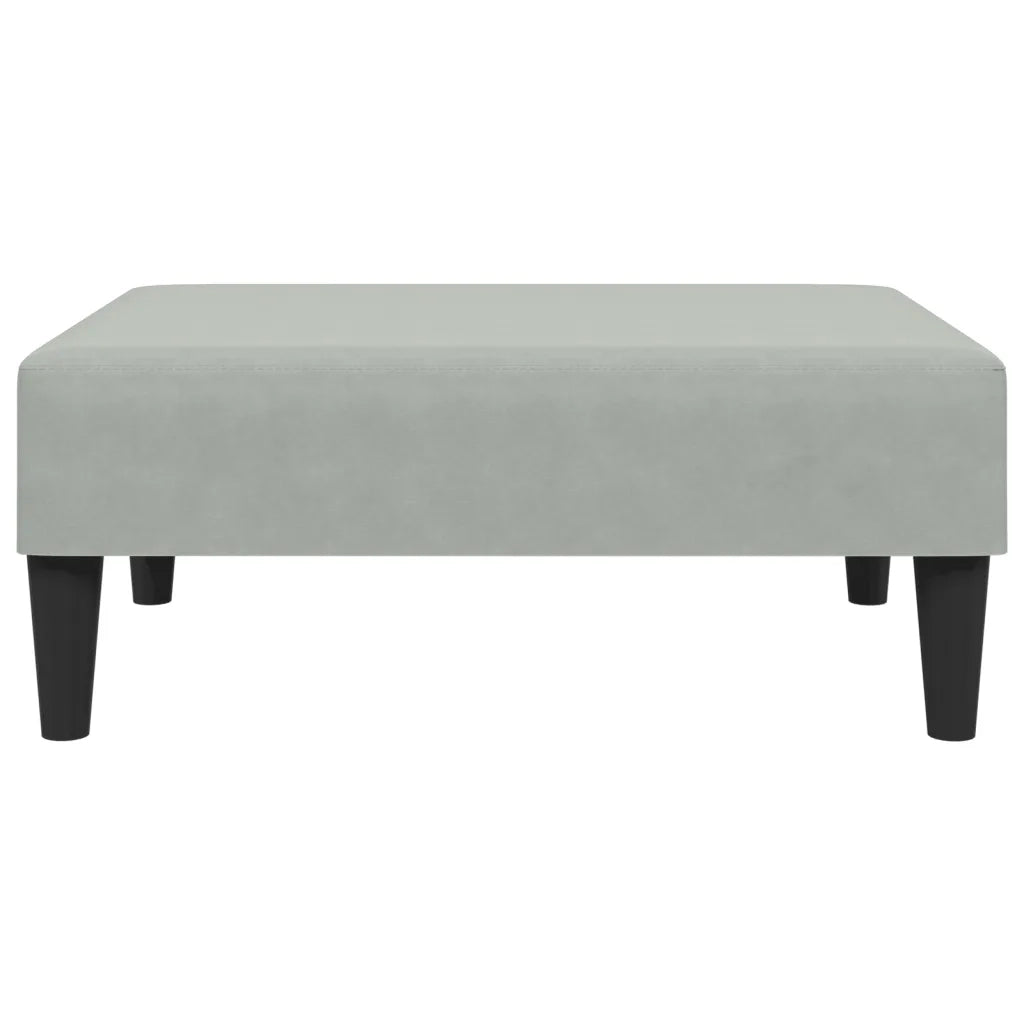 Poggiapiedi Grigio Chiaro 77x55x31 cm in Velluto