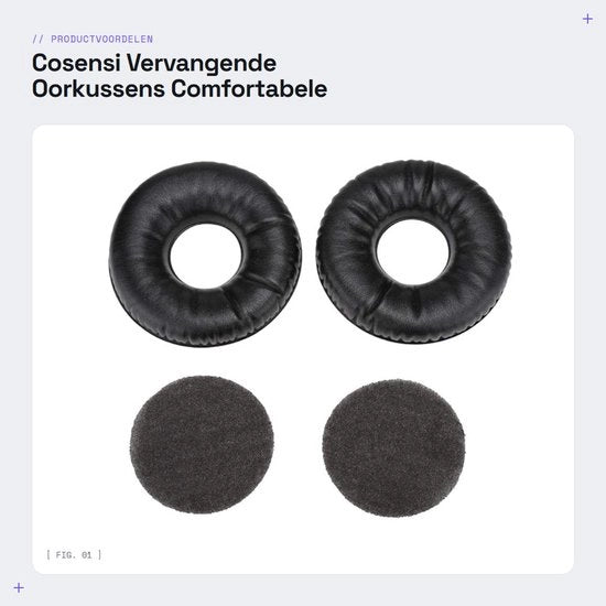 Sostituzione Orecchino - Cuscini Cappuccio - Cotone - Nero - 2 Pezzi - 8,8 x 8,8 x 1,5 cm - Cuscino Cappuccio