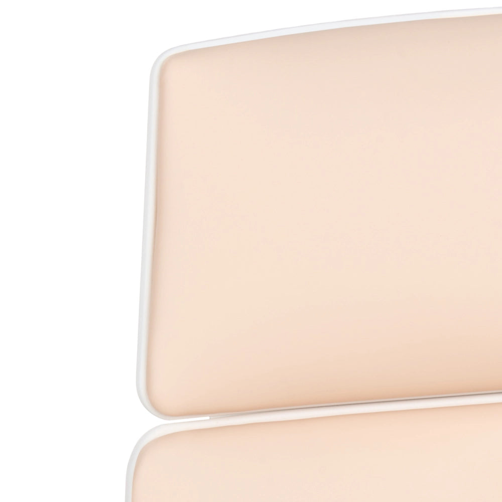 Sedia da ufficio in pelle sintetica girevole regolabile in altezza reclinabile in schiuma stampata a iniezione colore rosa pesca