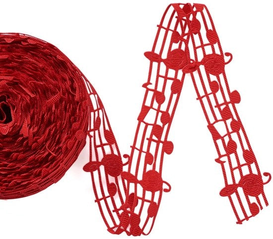Seta di Lint Polyester - 20 Metri - Rosso - Decorazione per Abiti - Ideale per Scrapbooking e Regali