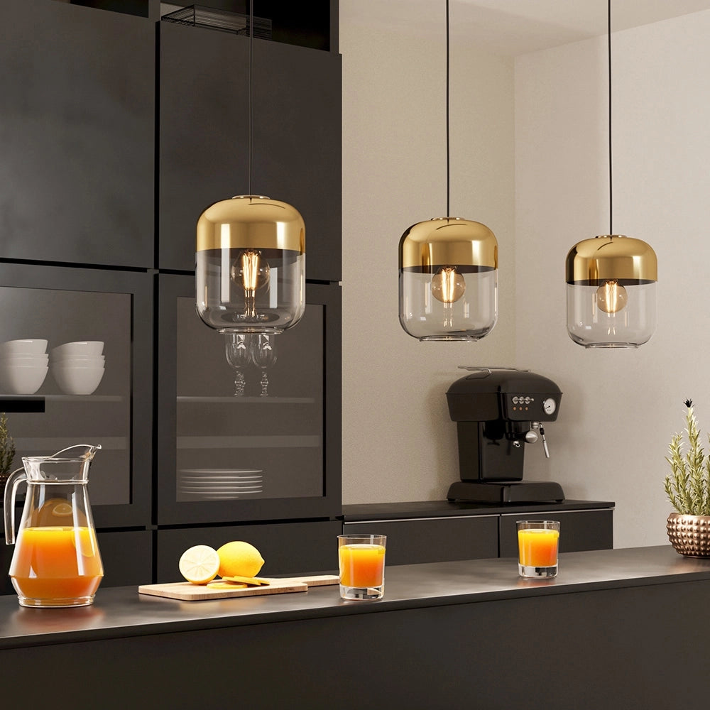 Lampadario Contemporaneo Maryvilla 3 Luci Acciaio Nero