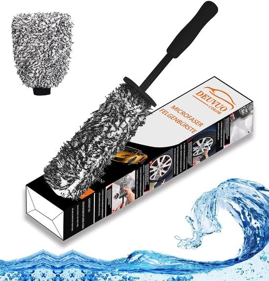 Set di pulizia per pneumatici in microfibra, per una pulizia delicata e senza graffi fino in profondità, set di pulizia per pneumatici in alluminio, autowash e set di guanti per pneumatici di alta qualità