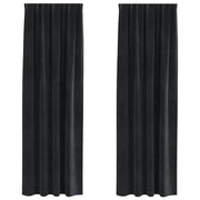 Tende Oscuranti | Tende Blackout 2 pz Nero 140 x 245 cm Velluto