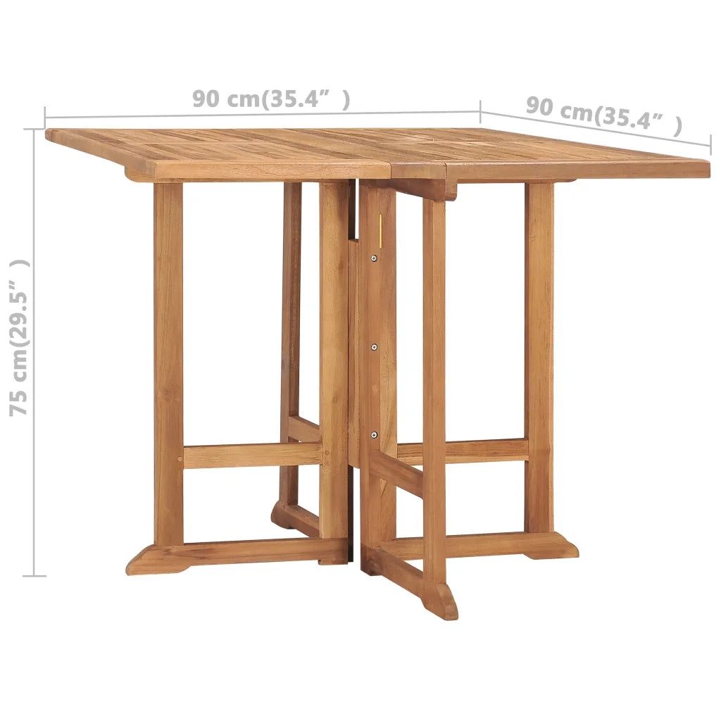 Tavolo da Giardino Pieghevole 90x90x75 cm in Massello di Teak cod mxl 34255