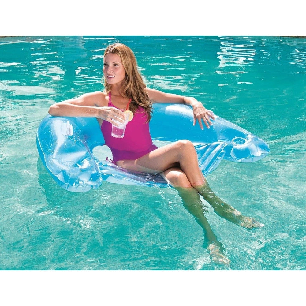 Trade Shop - Poltrona Gonfiabile Galleggiante Sit'n Ease 152x99cm Con Maniglie Portabicchieri 43118 -
