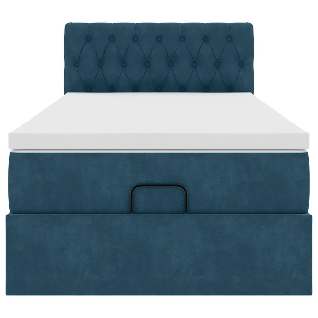 Struttura Letto Pouf con Materasso 90x200 cm in Velluto 3312672