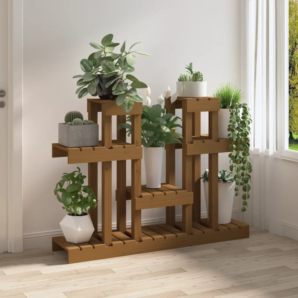 Supporto per Piante Ambra 104,5x25x77,5 cm Legno Massello Pino 822100