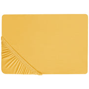 Lenzuolo con angoli cotone giallo senape 140 x 200 cm con bordi elastici modello classico a tinta unita camera da letto classica