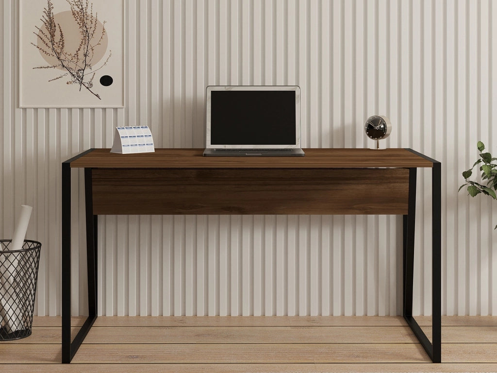 Frascati, Scrivania un Ripiano, 140x70x74h cm Marrone Noce