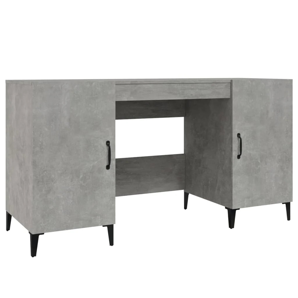 Scrivania tavolo postazione di lavoro mobile per computer studio 140 x 50 x 75 cm legno ingegnerizzato grigio 02_0023834