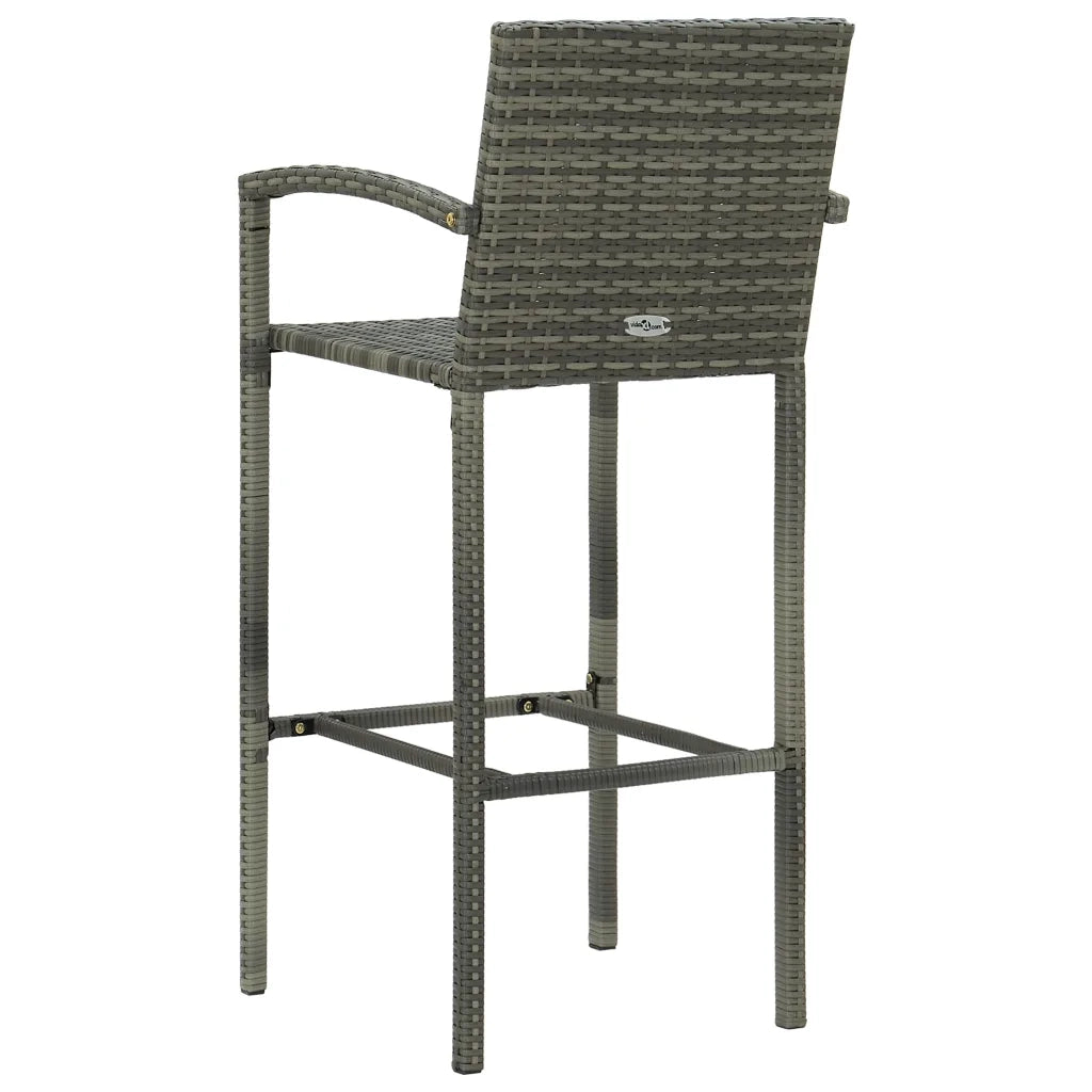 Sgabelli da Bar 2 pz Grigi in Polyrattan 313453