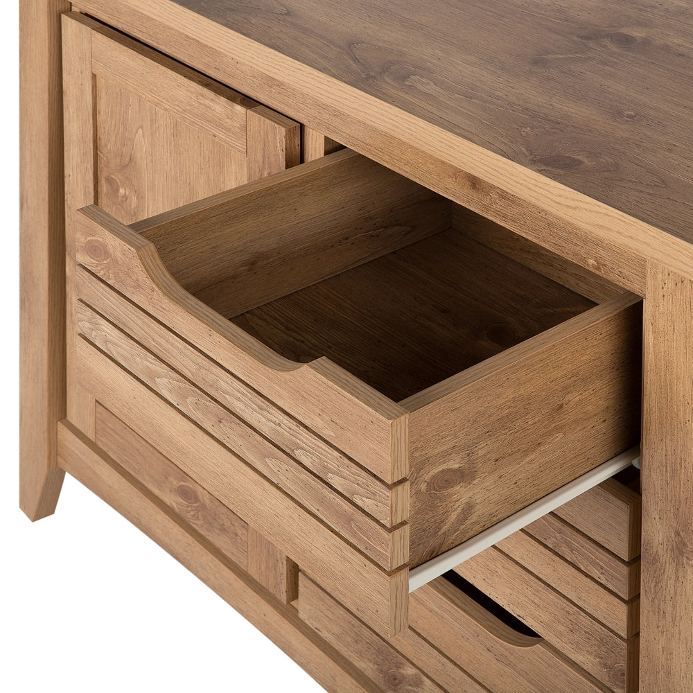 Madia credenza Effetto Legno Chiaro 80 x 99 x43 cm 1 Cassettiera con 3 Cassetti