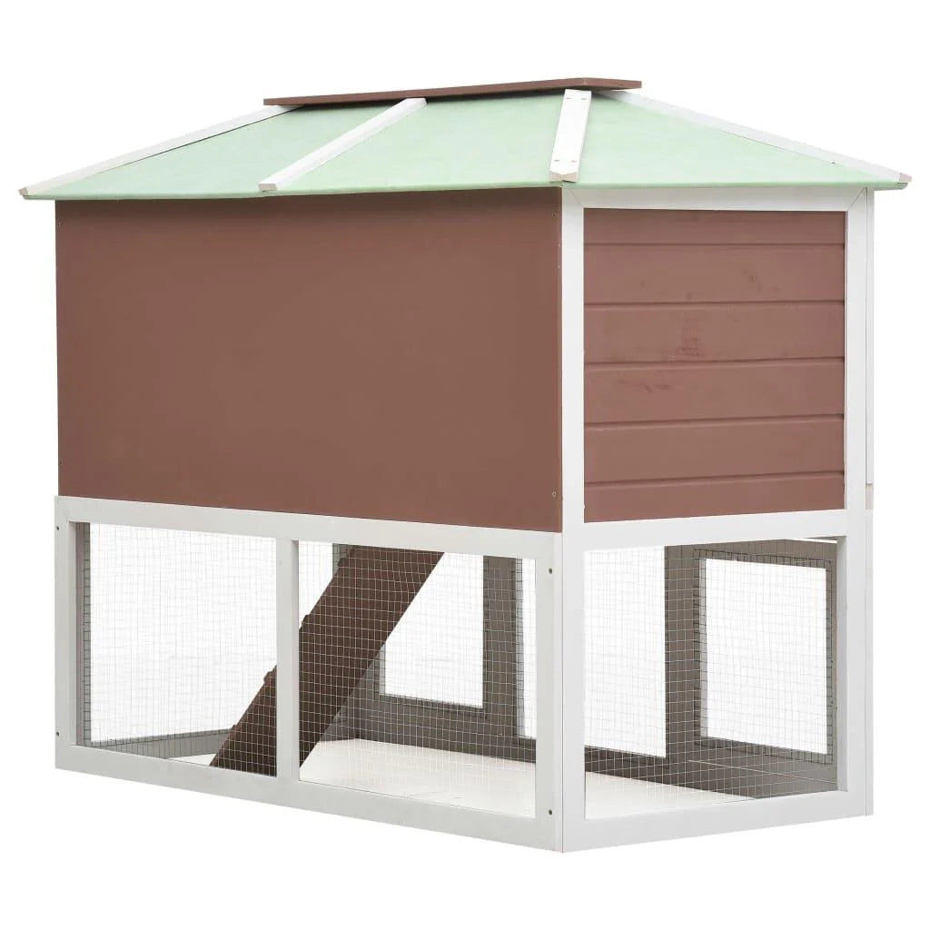 Gabbia doppia 130 x 68 x 105 cm per animali in legno marrone 02_0000573